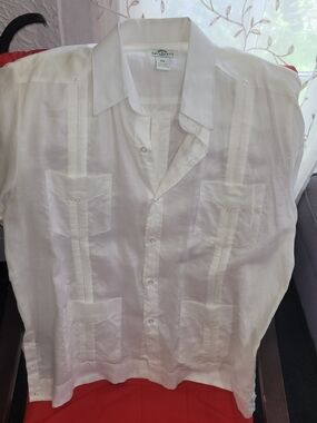 Men's White Guayabera Button-Down Shirt by NEST Fragrances